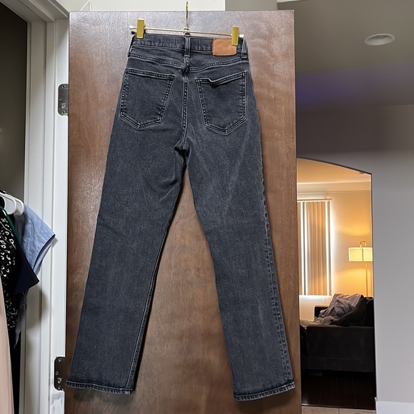 Aritzia Denim Forum Black Arlo High Rise Straight Jeans 28L - Picture 5 of 6